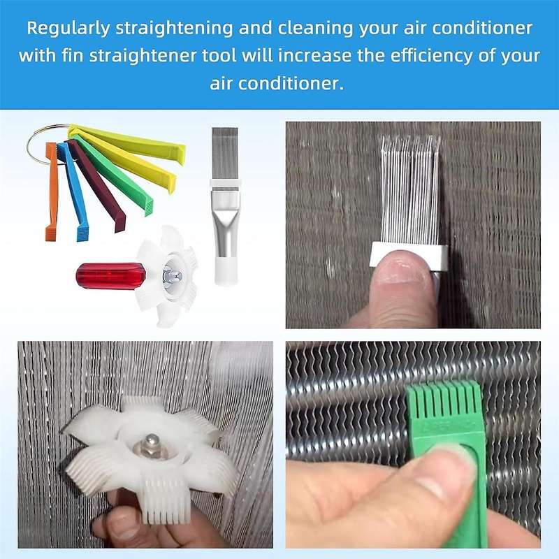 5pc Air Conditioner Fin Cleaner Set,fcr6 Fin Comb Condenser,air Outlet Cleaner Evaporator Radiator R