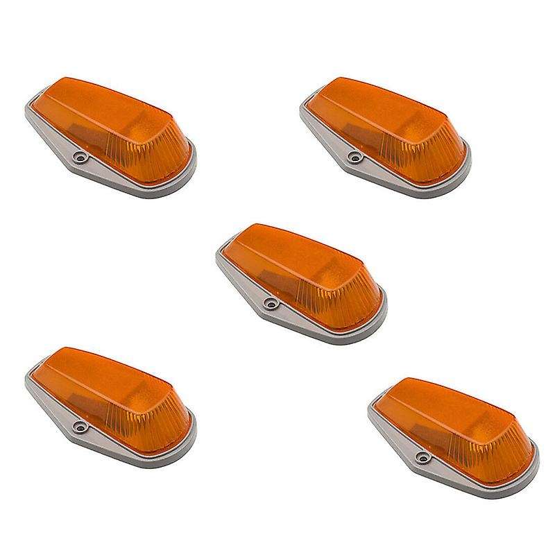 5Packs Cab Marker Light Amber Lens LED Cab Roof Running Lights W/Wiring Pack for 1973-1997 Pickup