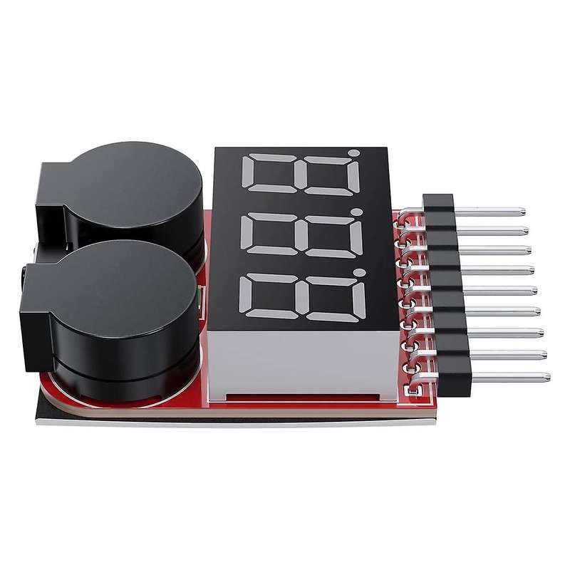 5PCS 2 In1 1-8S Lipo Battery Voltage Tester, RC Low Voltage Buzzer Alarm, Battery Monitor Checker Te