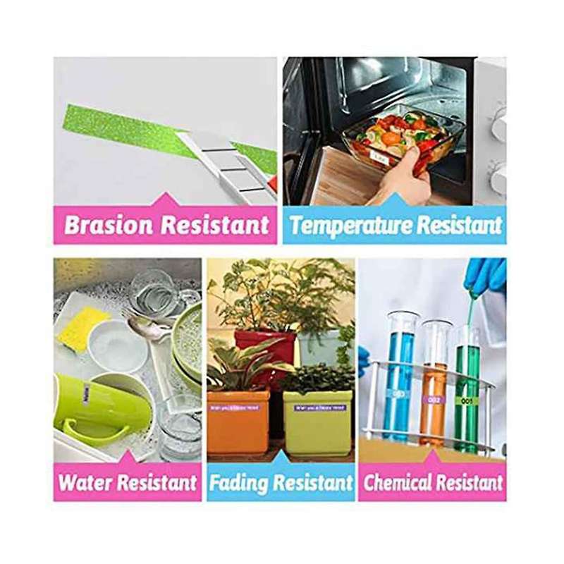 5pcs 18mm Tzc Label Ribbon Label Printing Paper for Brother Labeling Machine Printer Label Sticker