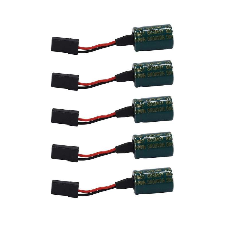5pcs 3300uf 16v Voltage Protector A3 Flight Control Receiver Capacitor Protector with Plug for Rc D