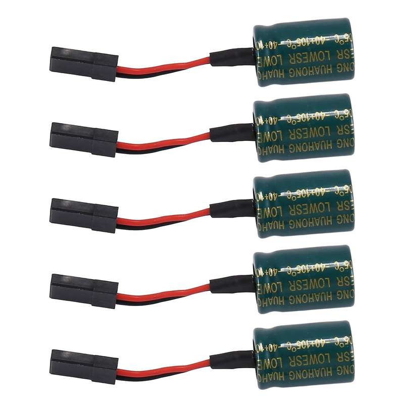 5pcs 3300uf 16v Voltage Protector A3 Flight Control Receiver Capacitor Protector with Plug for Rc D