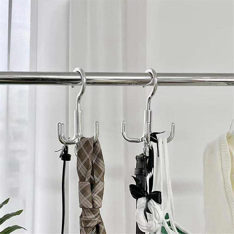 5PCS 360 Rotating Hanger Hooks Space Saving Wardrobe Organizer Clothes Rack Bag Shoes Scarf Hanger H