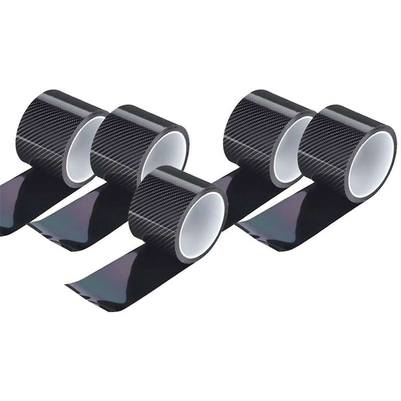 5pcs 3D Carbon Fiber Stickers Car Paste Protector Strip Auto Door Side Anti Scratch Tape Waterproof