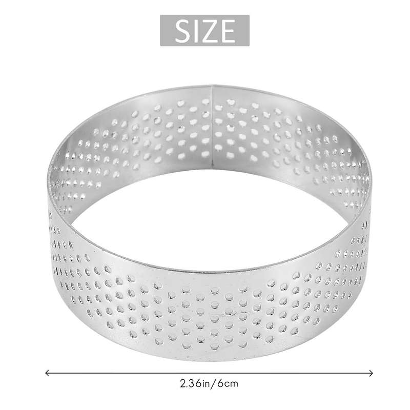5Pcs 6cm Circular Tart Ring Dessert Stainless Steel PerCompatibleation Fruit Pie Quiche Cake Mousse