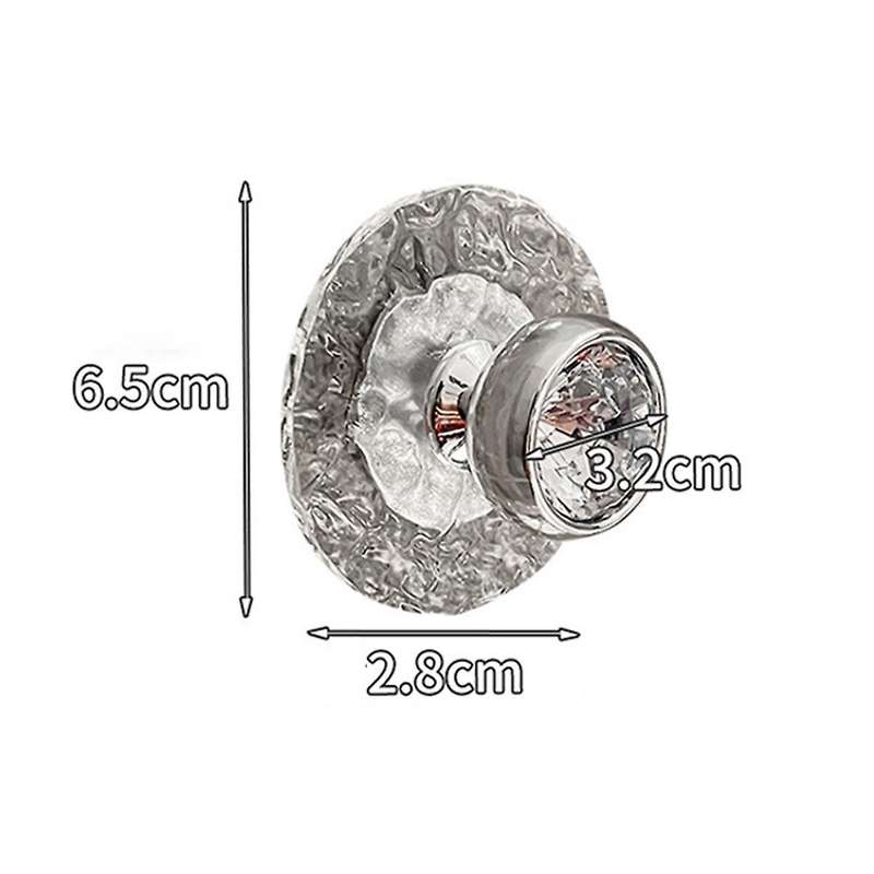 5Pcs Acrylic Bathroom Crystal Transparent Hook Wall Clothes Hanger Door Handle Towel Key Jewelry St