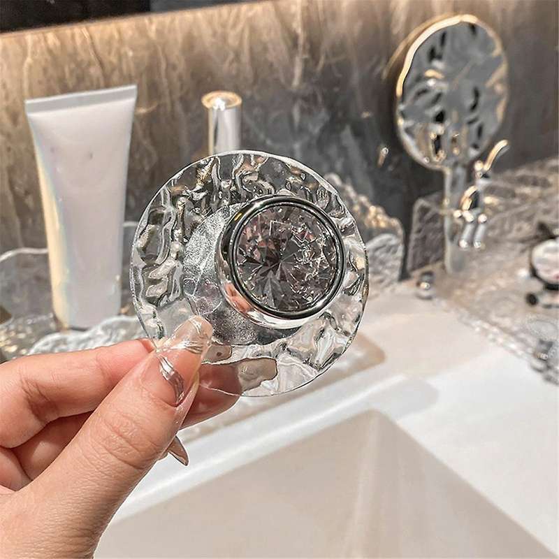5Pcs Acrylic Bathroom Crystal Transparent Hook Wall Clothes Hanger Door Handle Towel Key Jewelry St