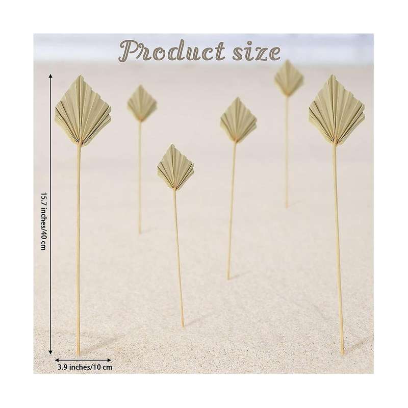 5pcs Boho Dried Palm Spears Small Natural Dried Palm Fans Leaves Decor