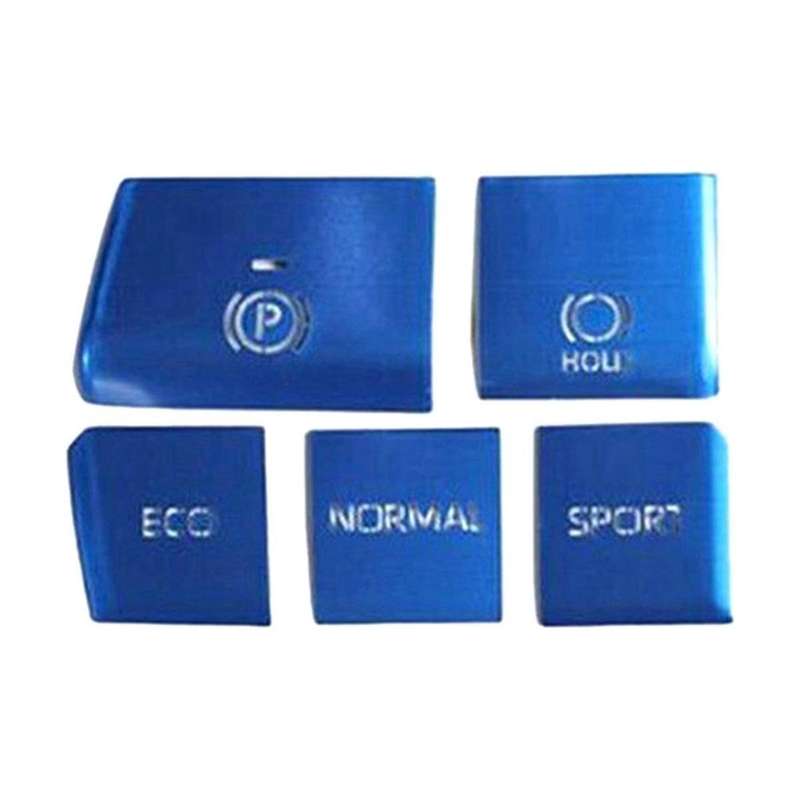5pcs Blue Central Control Gear Button Sticker Multimedia Button Cover Trim for 2019-2021