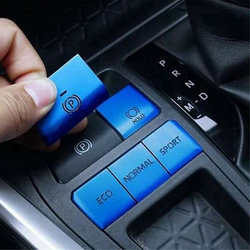 5pcs Blue Central Control Gear Button Sticker Multimedia Button Cover Trim for 2019-2021