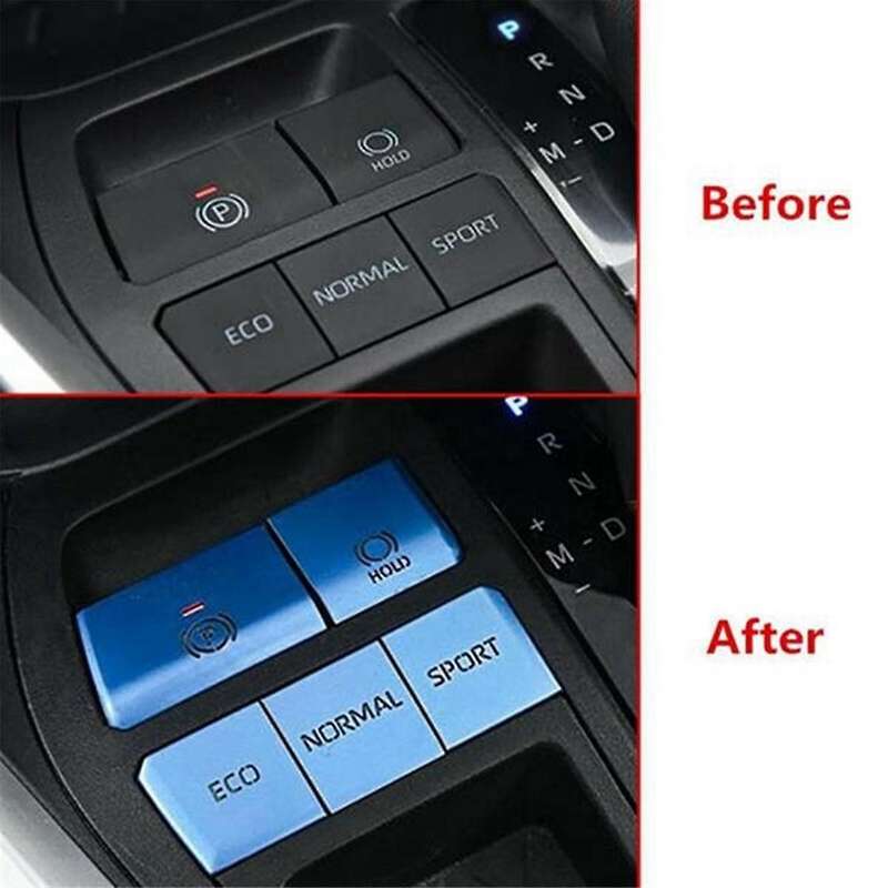5pcs Blue Central Control Gear Button Sticker Multimedia Button Cover Trim for 2019-2021