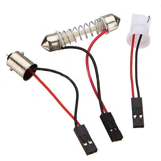 5pcs Car Interior Light Panel 48 SMD LED T10 BA9S Dome Festoon Bulb Adapter 12V Warm white panel
