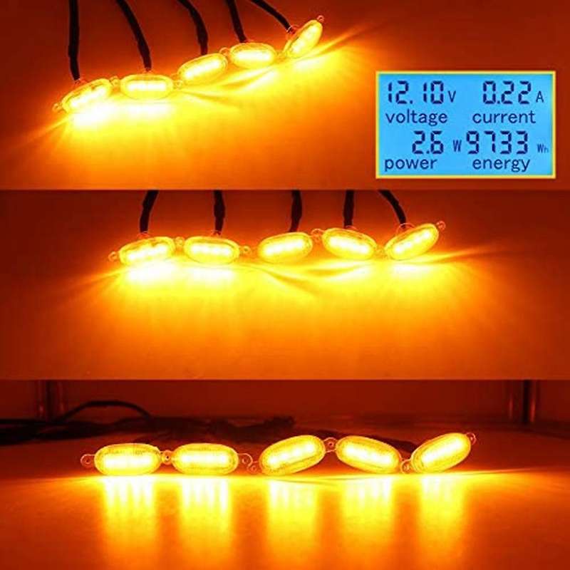 5PCS Car Front Grill Lights Fit for Durango 2011-2021 Grille LED Yellow Lights Black Lens