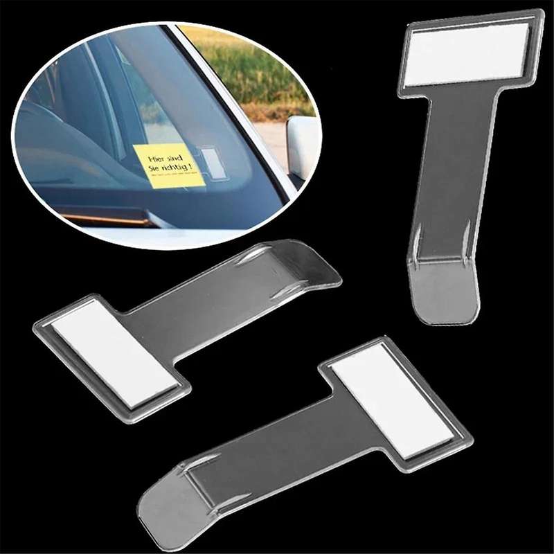 5Pcs Car Parking Ticket Clip Windshield Sticker Ticket Holder Card Bill Stand Organizer Auto Interio