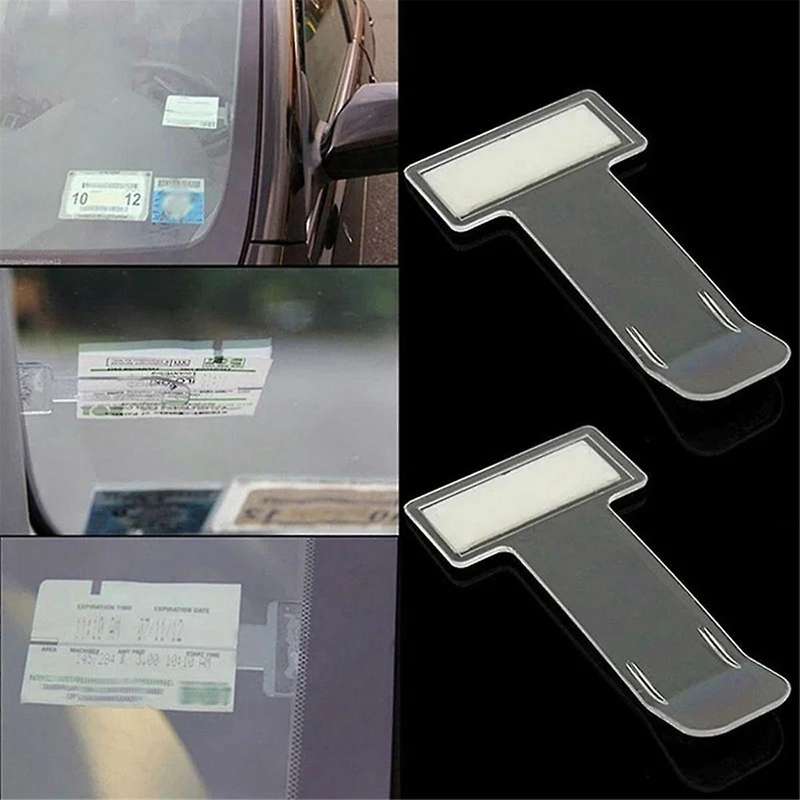 5Pcs Car Parking Ticket Clip Windshield Sticker Ticket Holder Card Bill Stand Organizer Auto Interi