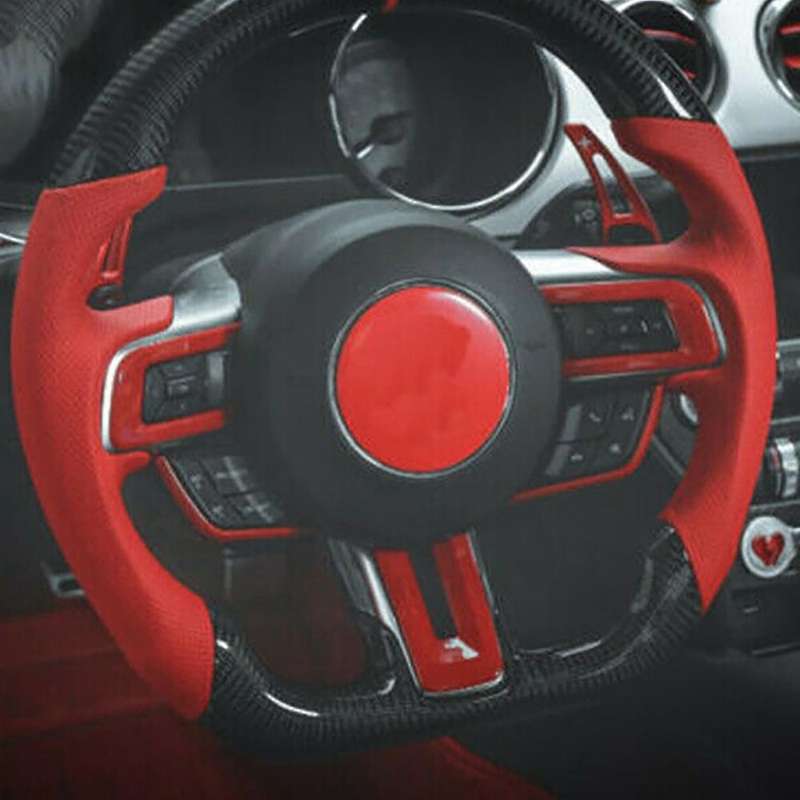 5Pcs Car Red Steering Wheel Trim Frame Cover for 2015-2019