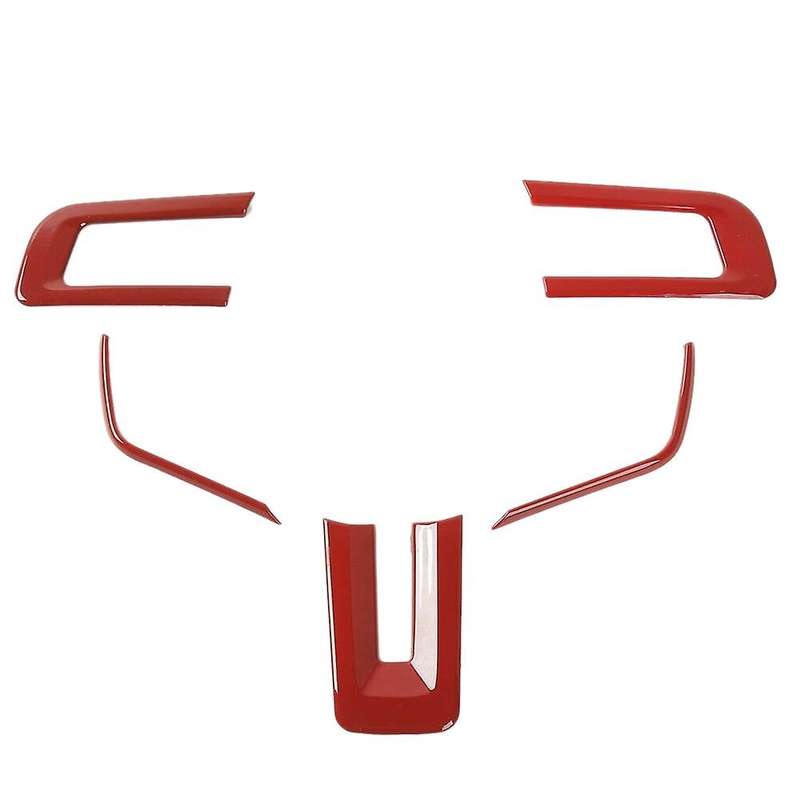 5Pcs Car Red Steering Wheel Trim Frame Cover for 2015-2019