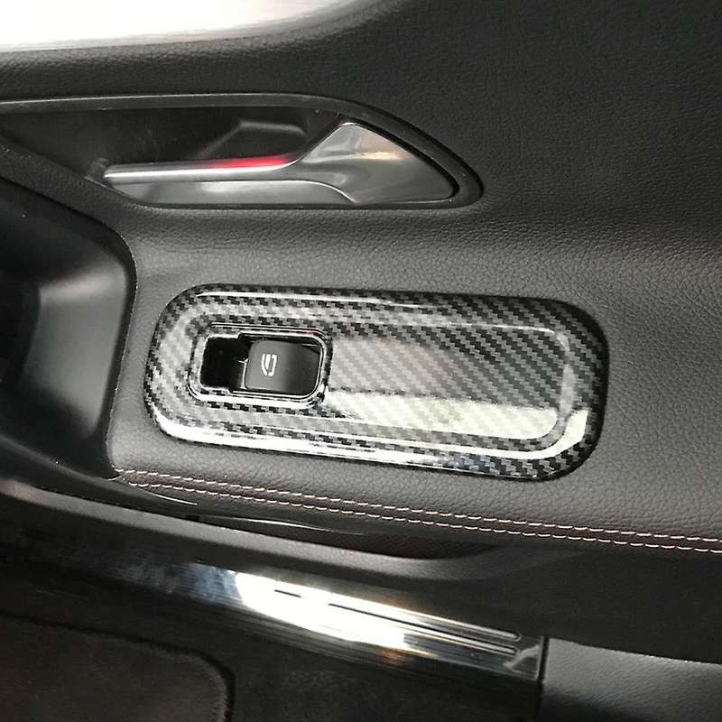 5Pcs Carbon Fiber Car Door Window Switch Cover Trim for W177 A-Class A200 A220 A250 2019 LHD