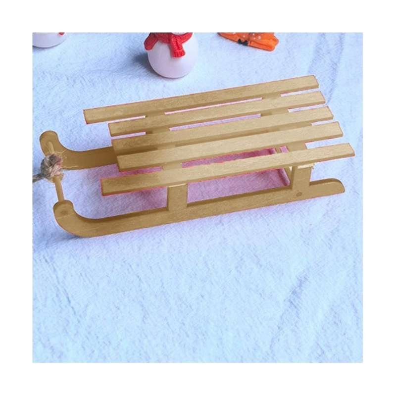 5pcs Christmas Decor Dining Table Decor Home Decor Wood Decor Wooden Sled Mini Wooden Christmas Ado