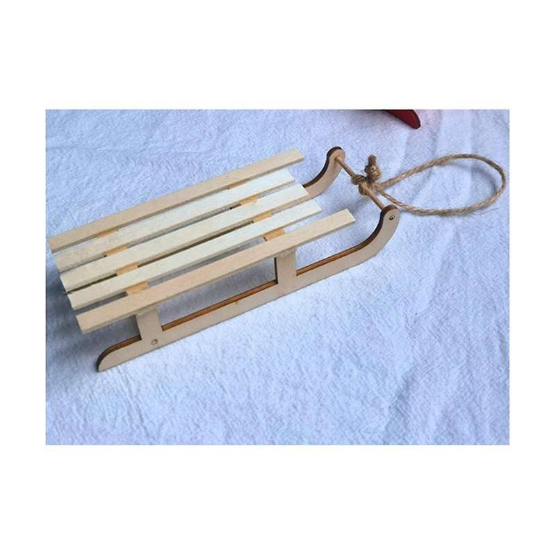 5pcs Christmas Decor Dining Table Decor Home Decor Wood Decor Wooden Sled Mini Wooden Christmas Ado