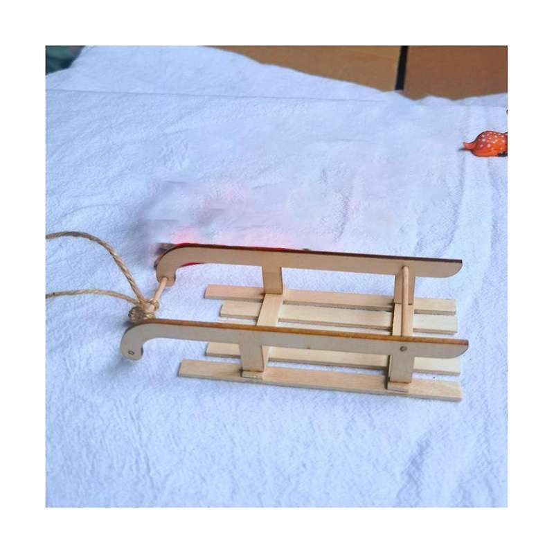5pcs Christmas Decor Dining Table Decor Home Decor Wood Decor Wooden Sled Mini Wooden Christmas Ado