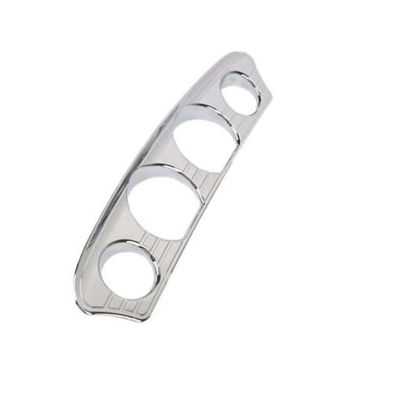 5Pcs Chrome Inner Fairing Tri-Line Gauge Stereo Bezel Trims Panel