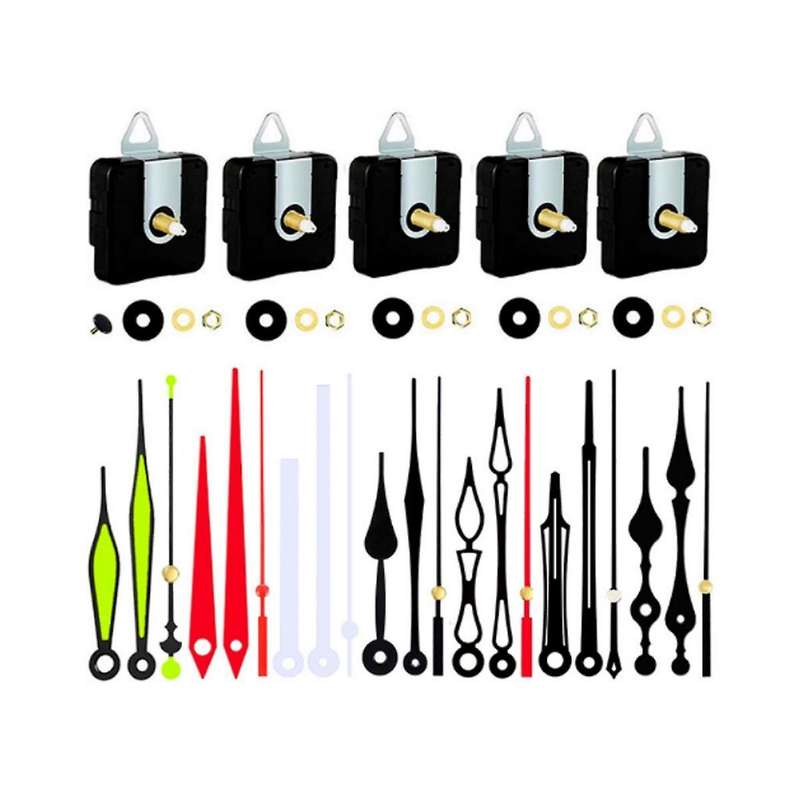 5pcs Clock Movement Mechanism Parts with 7 Clock Hand Diy Wall Clock for Clock Repair Diy Replacemen