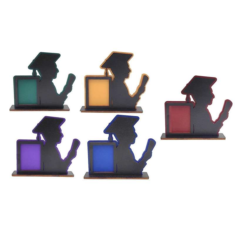 5PCS Class of Graduation Frame Wooden Table Graduation Picture Frame Home Desktop Ornaments Fits Ver