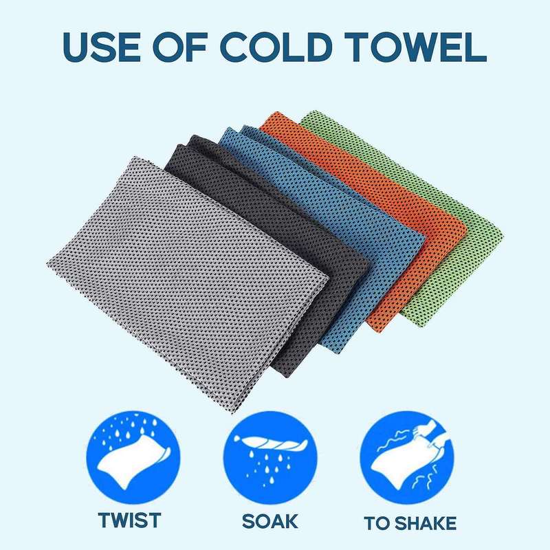 5pcs Cooling Towel Instant Cool Ice Face Towels for Gym Swimming Yoga Running 30x100cm Quick-dry Sw