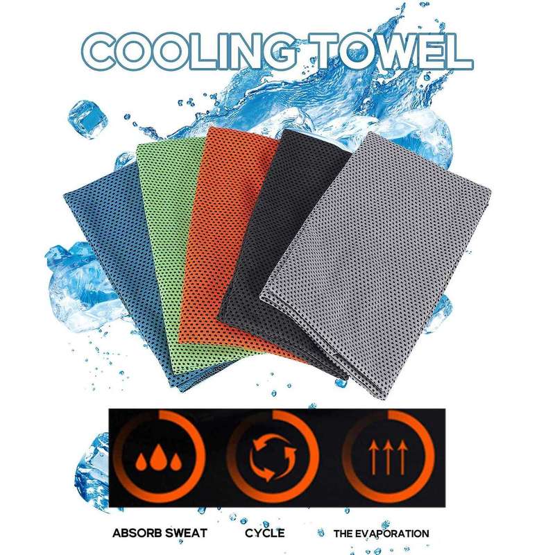 5pcs Cooling Towel Instant Cool Ice Face Towels for Gym Swimming Yoga Running 30x100cm Quick-dry Sw