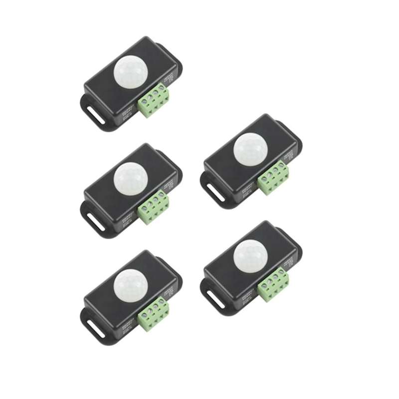5pcs Dc 12 24v 8a Automatic Adjustable Pir Motion Sensor Switch Ir Infrared Detector Light Switch M