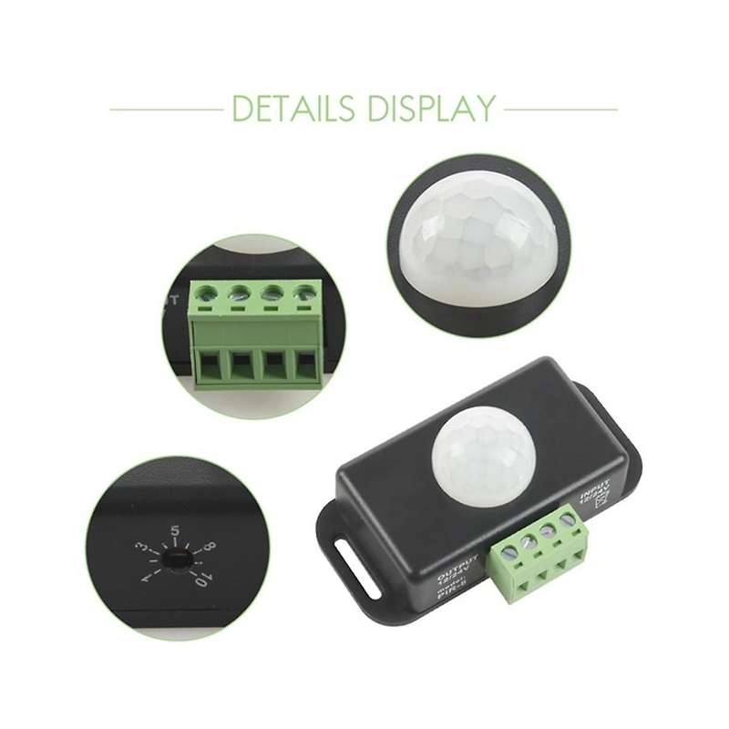 5pcs Dc 12 24v 8a Automatic Adjustable Pir Motion Sensor Switch Ir Infrared Detector Light Switch M