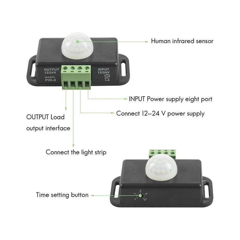 5pcs Dc 12 24v 8a Automatic Adjustable Pir Motion Sensor Switch Ir Infrared Detector Light Switch M