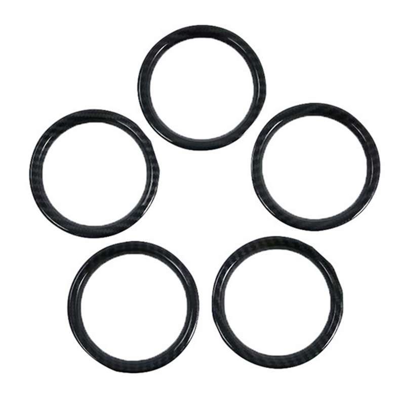 5Pcs Dashboard Air Conditioning Outlet Vent Ring Cover Trim ABS Carbon Fiber Interior Kit for Vitara