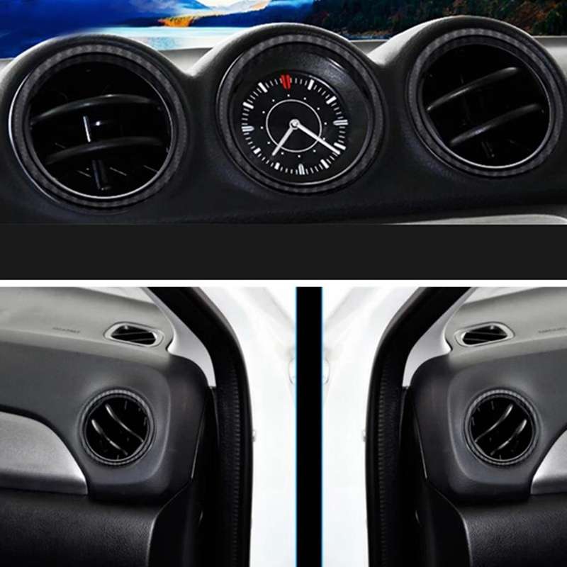 5Pcs Dashboard Air Conditioning Outlet Vent Ring Cover Trim ABS Carbon Fiber Interior Kit for Vitara