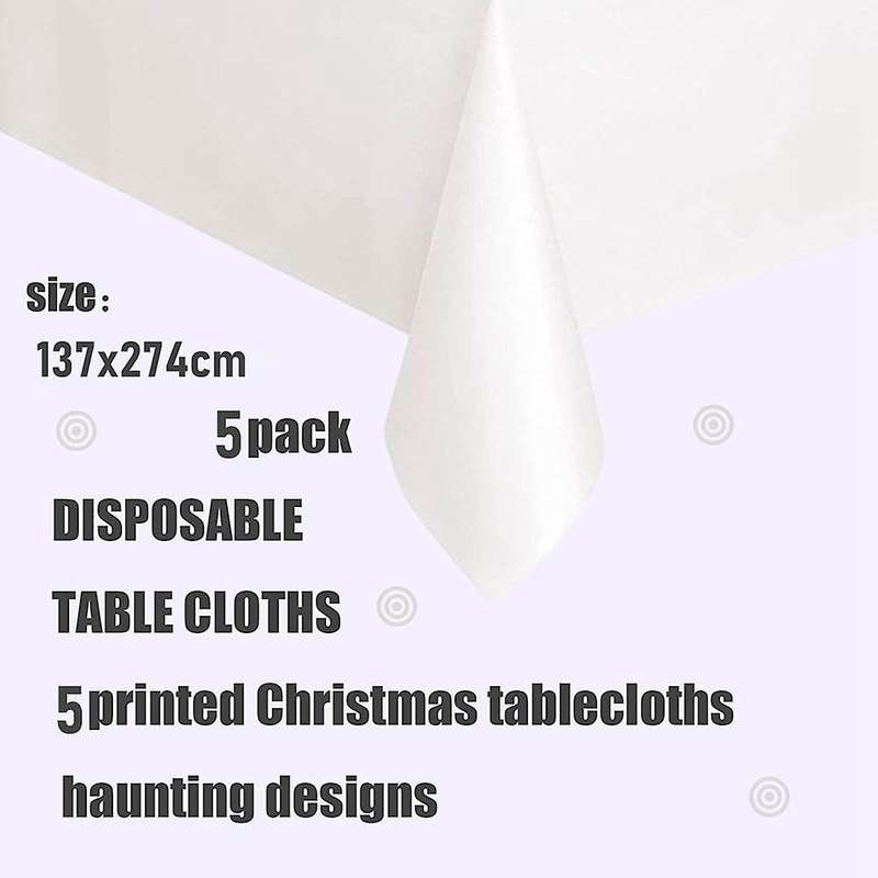5Pcs Disposable TableCloth Table Covers,137X274cm Rectangular Dining Disposable Tablecovers for Picn