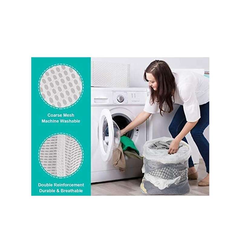 5pcs Drawstring Mesh Laundry Bag Extra Oversized with Shoulder Strap Suitable for University Dormit