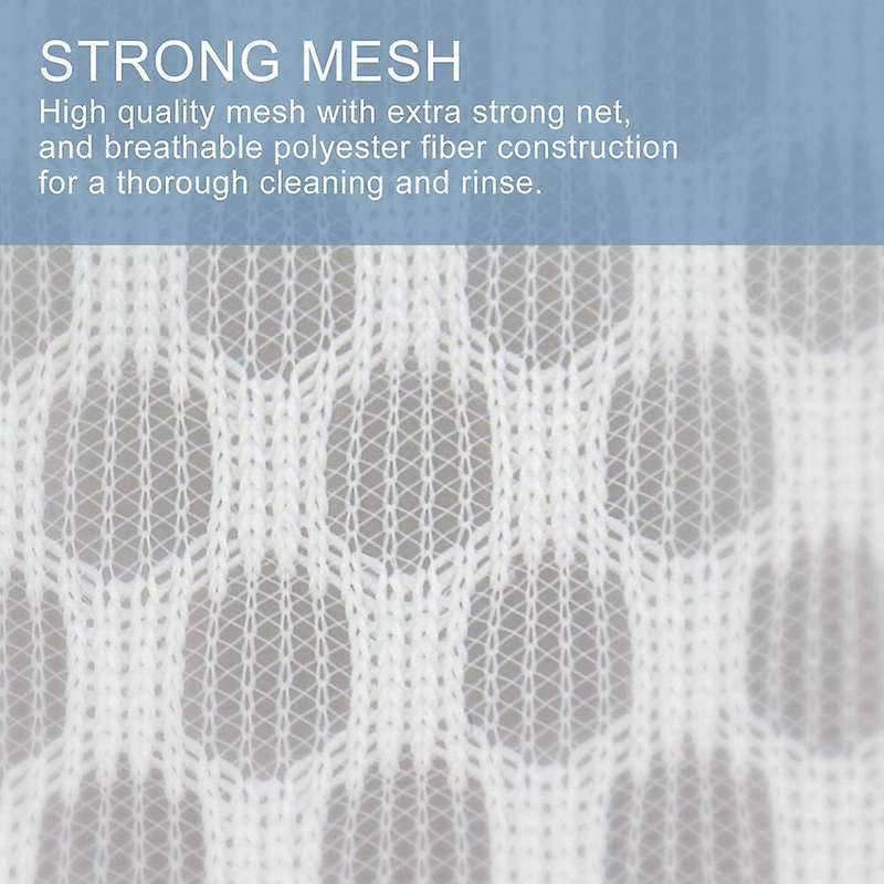 5Pcs Durable Honeycomb Mesh , Heavy Duty Net Fabric Reusable Wash Bag,Travel Storage Bag