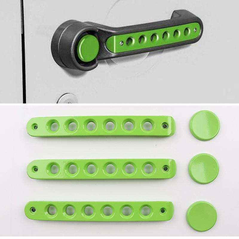 5Pcs Door Grab Handle Insert Cover Push Button Trim for JK 07-17 Accessories Parts