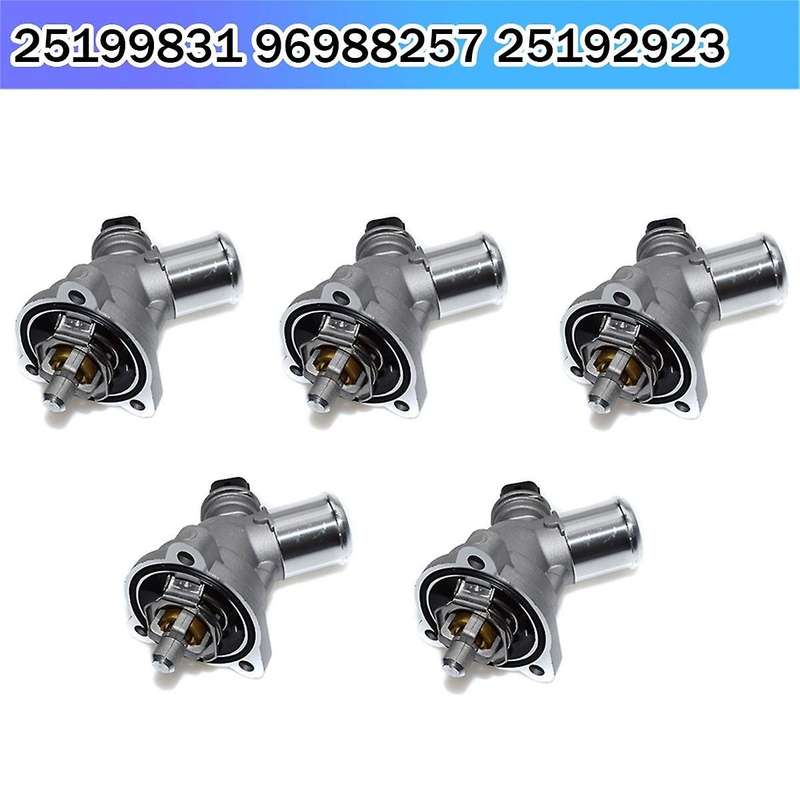 5pcs Engine Coolant Thermostat Assembly 25199831 96988257 25192923 for Spark L4 1.2l 2013 2014 2015