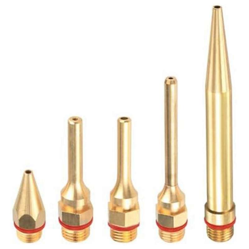 5pcs Glue Guncopper Nozzle Tips with O-ring,bore Long Tube Nozzles Thread Interchangeable Nozzle Se