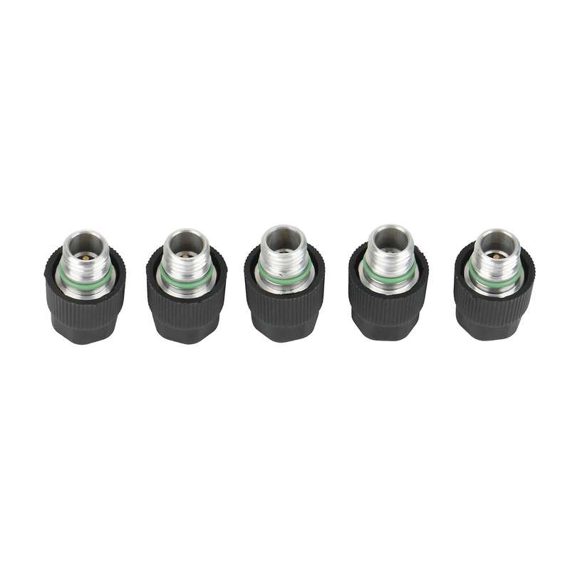 5Pcs High Side A/C Service Charge Port Ball Valve Cores with Caps Auto Air Conditioner System Repair