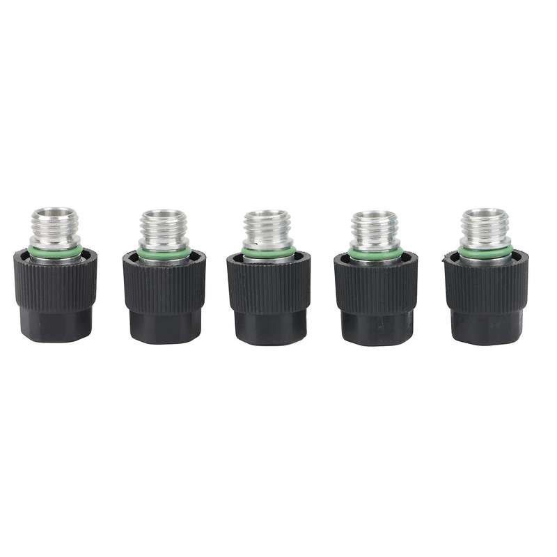 5Pcs High Side A/C Service Charge Port Ball Valve Cores with Caps Auto Air Conditioner System Repair