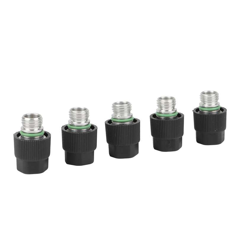5Pcs High Side A/C Service Charge Port Ball Valve Cores with Caps Auto Air Conditioner System Repair