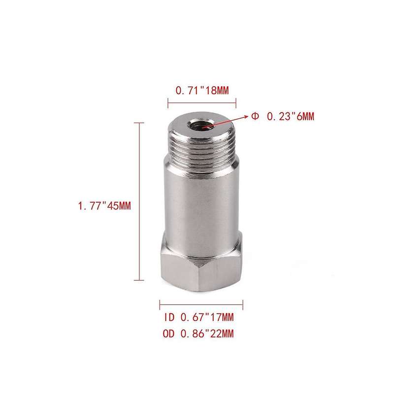 5pcs O2 Sensor Spacer Adapter Extender Extension Straight 45mm M18x1.5 Extension Spacer Extender Car