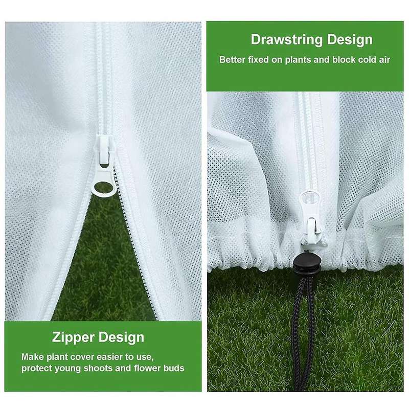 5pcs Plant Covers Freeze Protection-0.8x1m Reusable Plant Protector Bag with Drawstring and Zipper