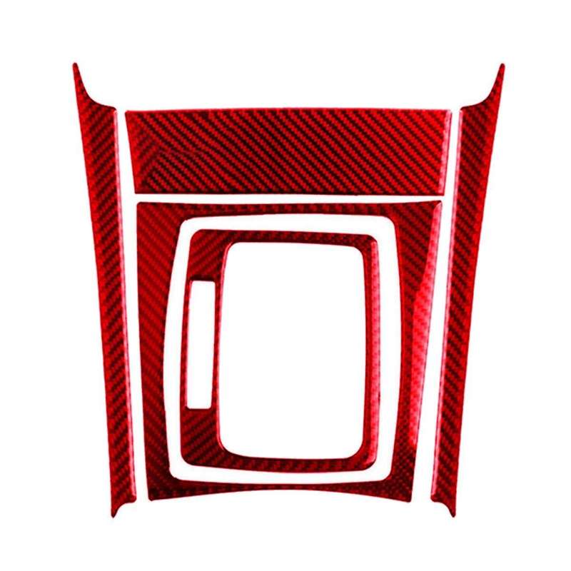 5Pcs Red Carbon Fiber Gear Shift Cover Trim for C-Class W204 2007-2013