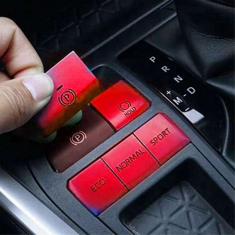 5pcs Red Central Control Gear Button Sticker Multimedia Button Cover Trim for 2019-2021