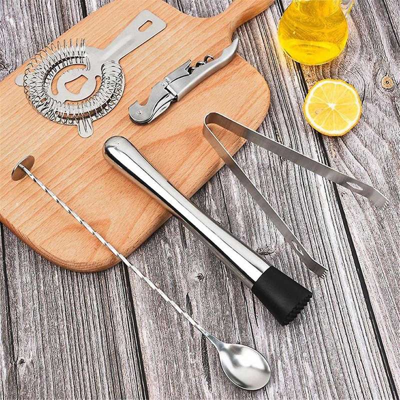 5pcs Professional Bar Tools, Ice Strainer, Cocktail Bartending Tool Set, Wine Bottle Opener, Stirrin