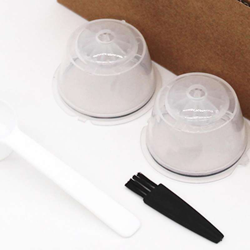 5PCS Reusable Nestle for Coffee Capsule Filter Cup Refillable Filter Basket Caps Reusable Spoon Brus